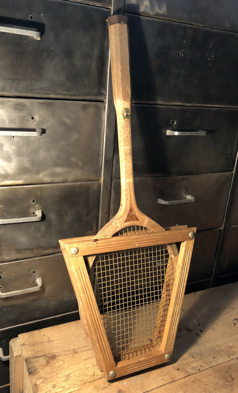 Wooden tennis racket