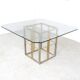 Vintage brass and glass dining table, 1970s
