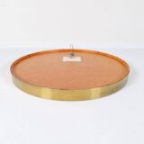 Round brass mirror from the mid-century by Glasmäster in Markaryd, Sweden, 1960s.