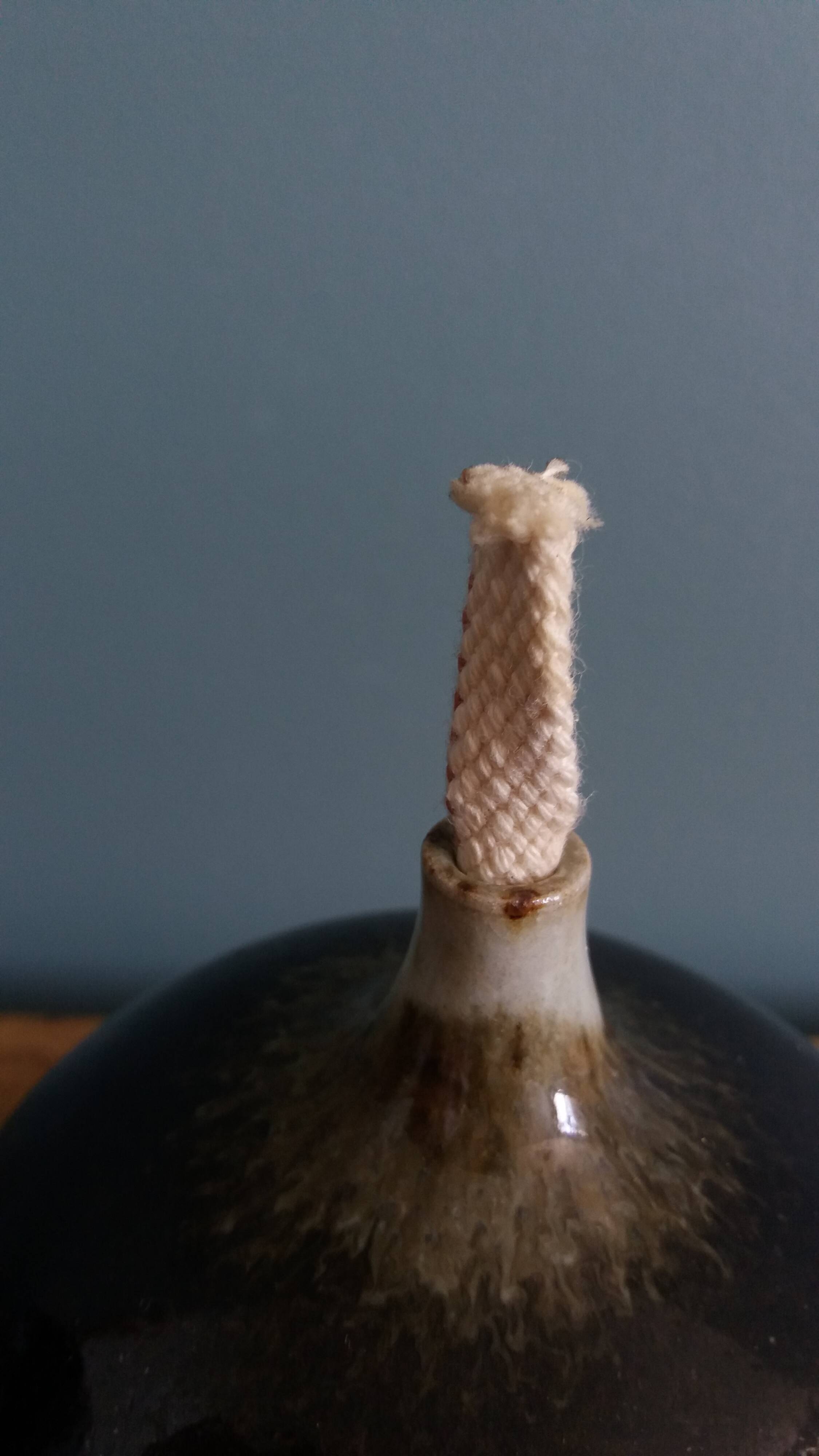 Fig-shaped oil lamp, stoneware soliflore, signed ceramic.