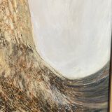 Large oil painting on canvas with a rooster signed Yves BOUGEARD