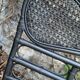 Vintage black rattan headboard 142cm