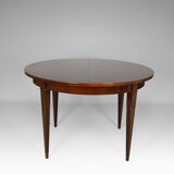 Art Deco mahogany round table by Jacques Adnet around 1940