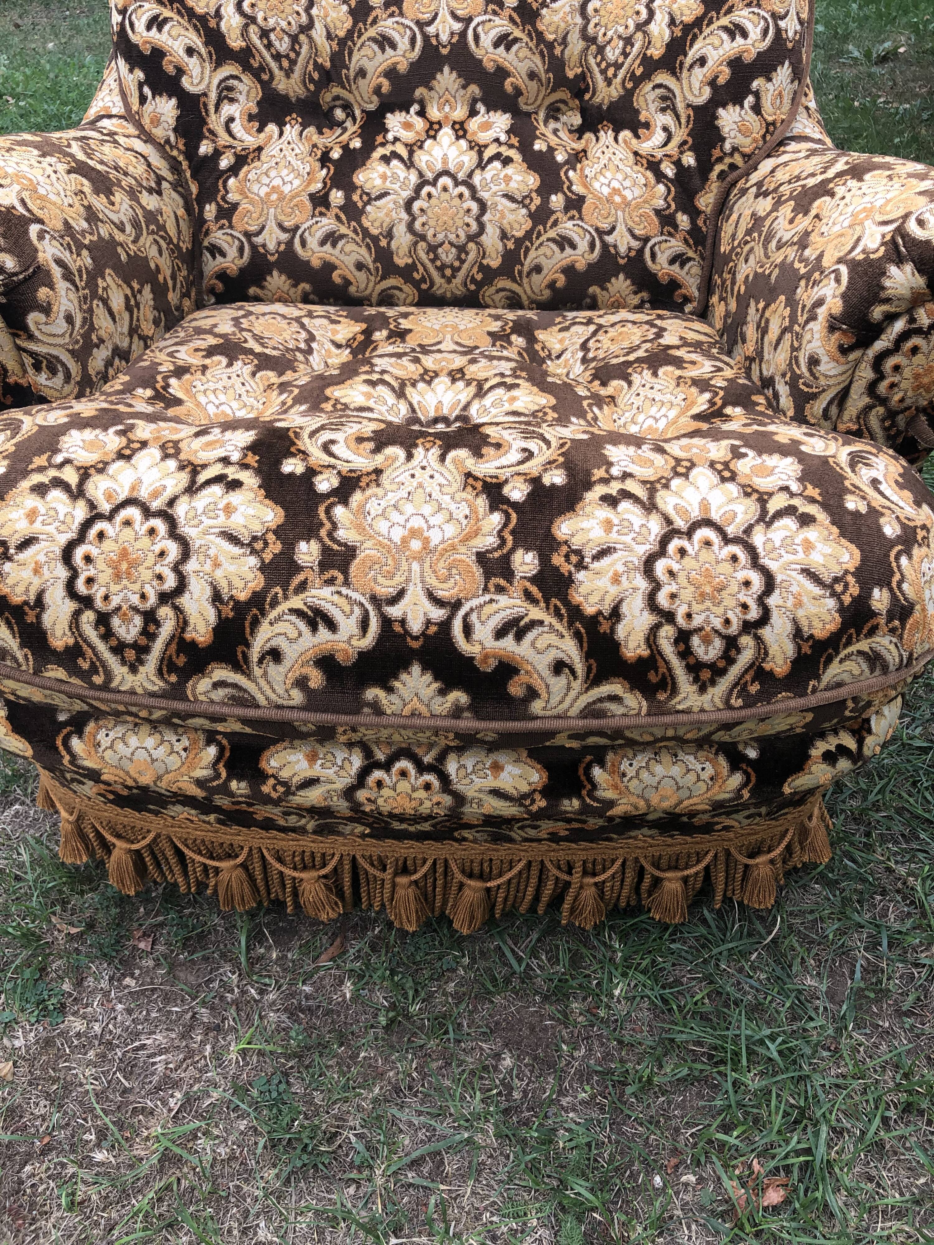 Vintage velvet armchair