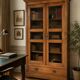 Large showcase library of a notary in solid oak from the late 19th century.