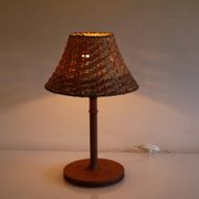 Danish lamp in teak and woven rattan 1960