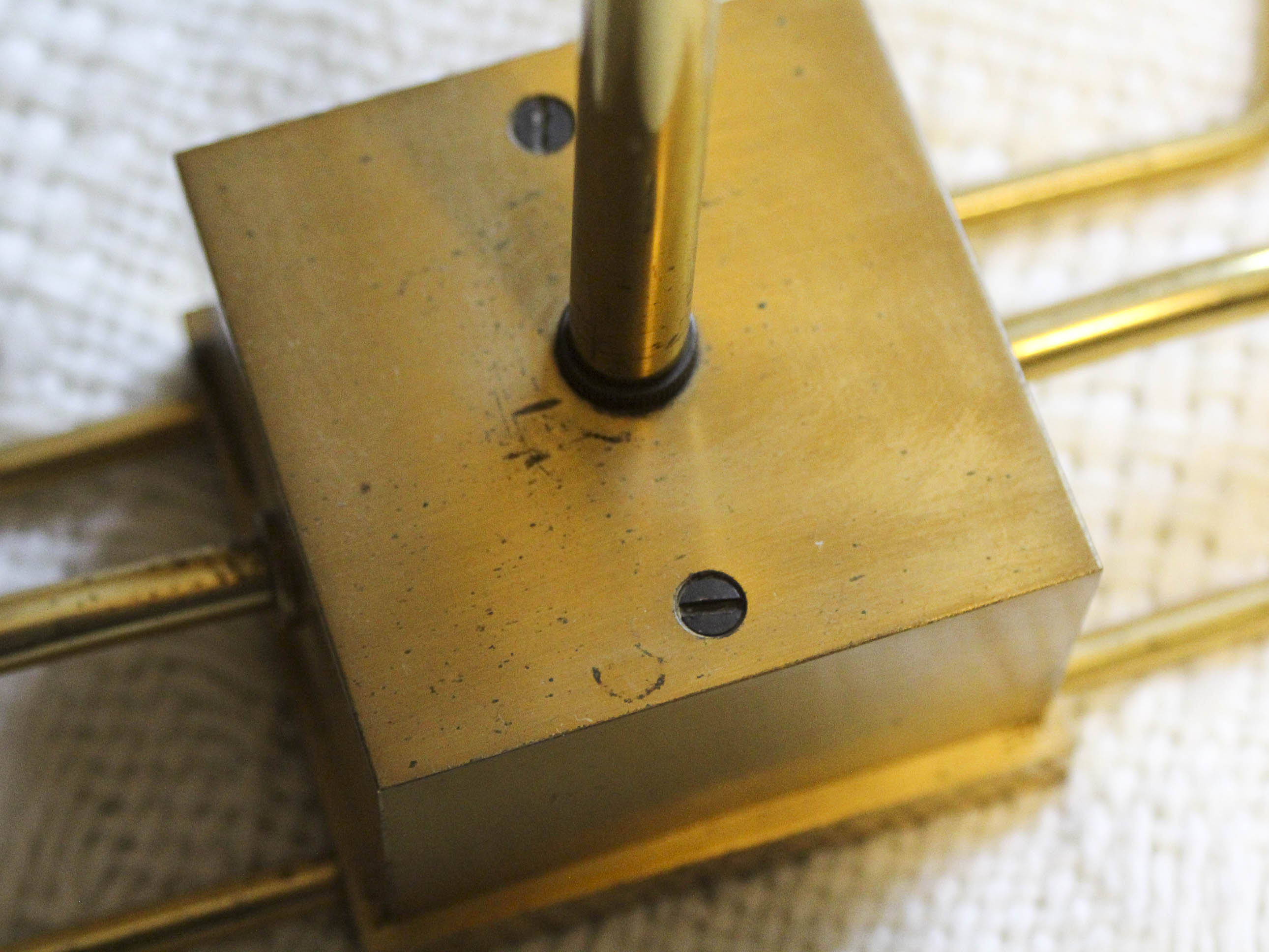 Brass pendant lamp Lucien Gau Paris 70s