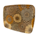 Vintage tray 60s / 70 resin fabric floral pattern, alpac diffusion, france