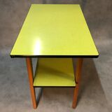 Table en Formica jaune 2 plateaux, 50’s