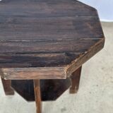 Pedestal table or small octagonal side table quadripod base with modernist spacer