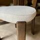 Beech chair with ecru boucle cotton "Rey" by Bruno Rey