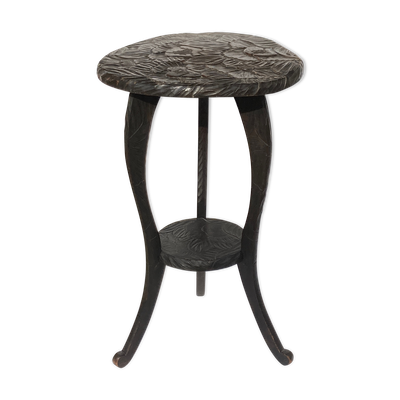 Liberty London 1905 Table d’appoint florale sculptée à la main japonaise ou support de plantes