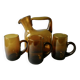 1 blown glass pitcher and its cups, 60s-70s