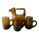 1 blown glass pitcher and its cups, 60s-70s