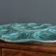Turquoise barbotine oyster dish Gien France