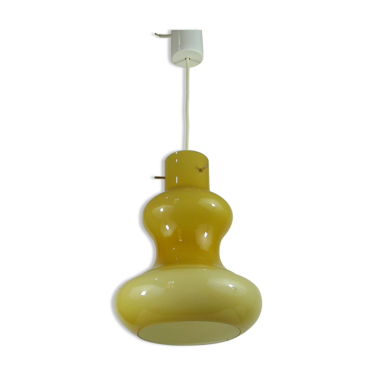 Opaline suspension yellow vintage 1970