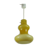 Suspension opaline jaune vintage 1970
