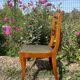 Chair cherry wood and green skaï
