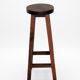 Handcrafted Vintage High Stool Solid Wood Hand-Carved