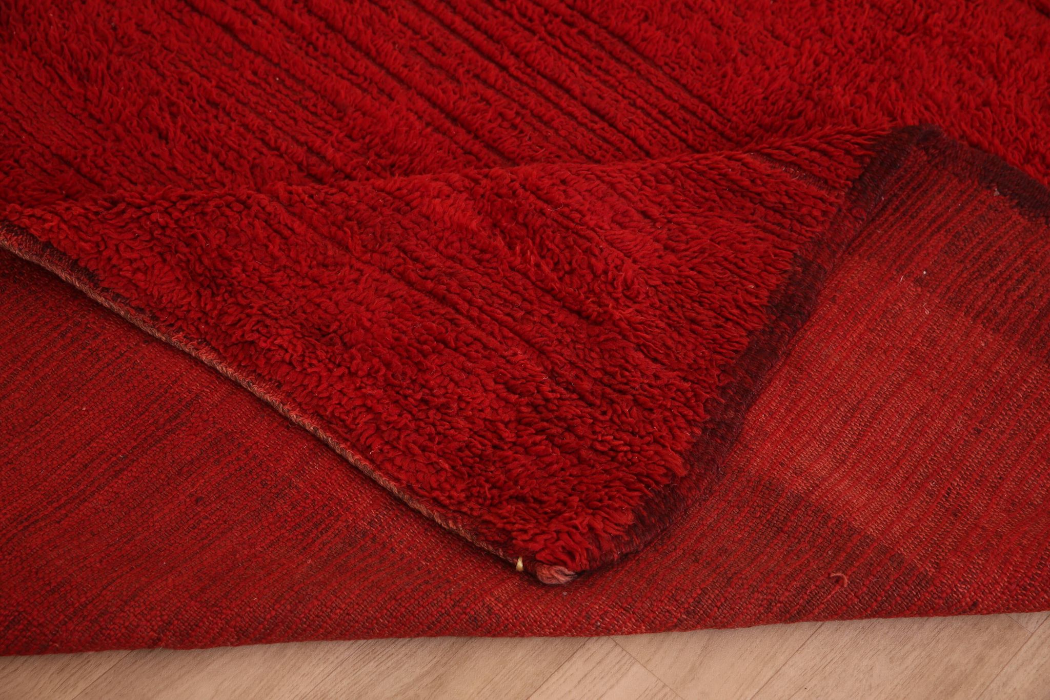 Red Vintage Moroccan Rug 180 x 230 cm, Berber Wool Rug, Handmade Boho Rug