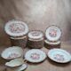 Set of 12 flat plates Seltmann Weiden Bavaria Theresia red