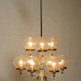 Beautiful 1960s brass glass Tulipan ceiling lamp by Hans Agne Jakobsson