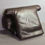 Comfortable Durlet Lounge Chairs in Chocolate Brown Leather, Set of Two 70s