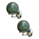 Set of Two Contemporary Green "Ballotton" Murano Glass Wall Sconces