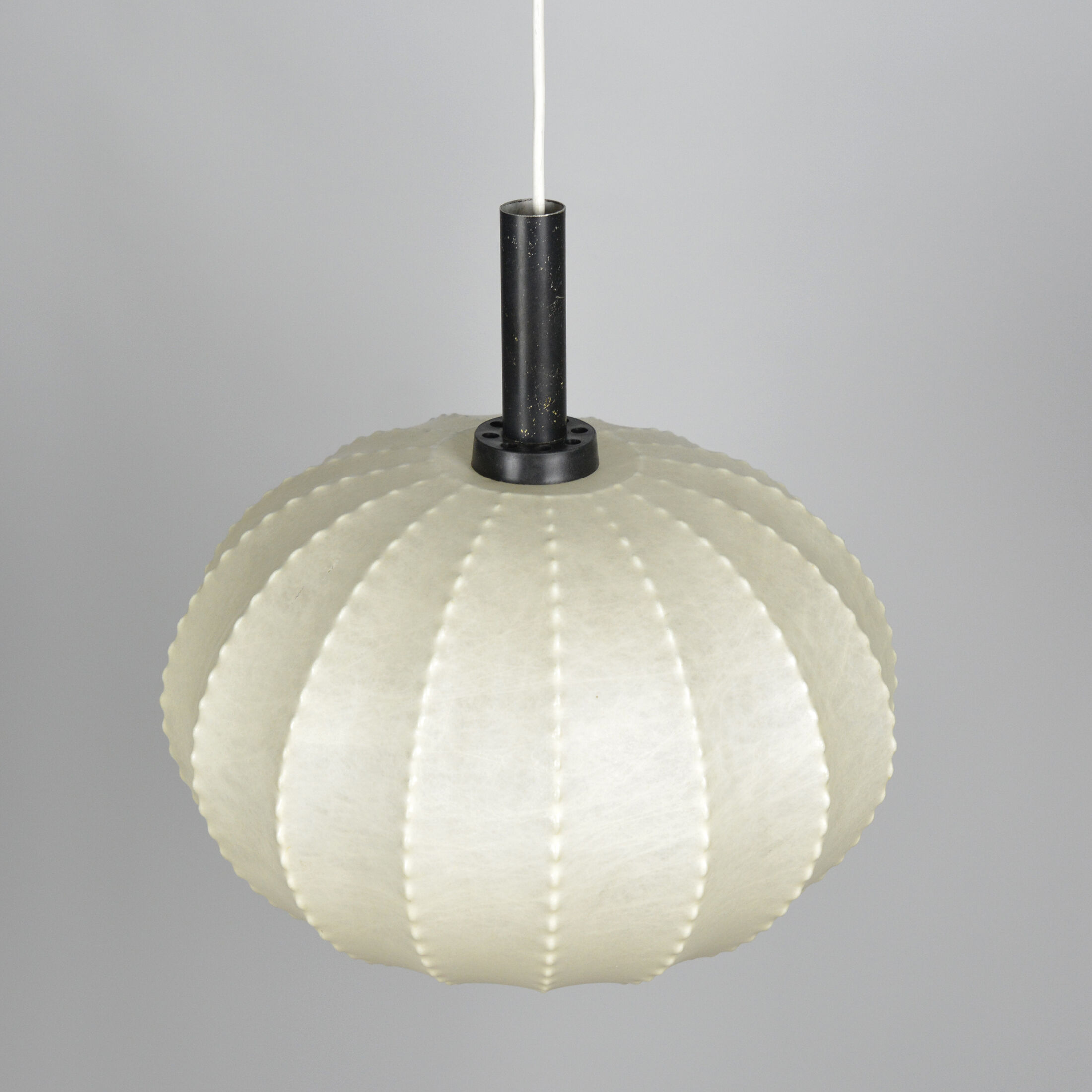 Ball Shaped Beige Pendant Lamp, Sweden - 1950s