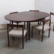Extendable round to oval dining set by Alfred Hendrickx for Belform, 1960s.