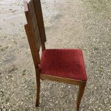 6 art deco chairs with red velvet seats