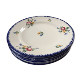 6 assiettes plates anciennes Digoin Sarreguemines modèle Didier