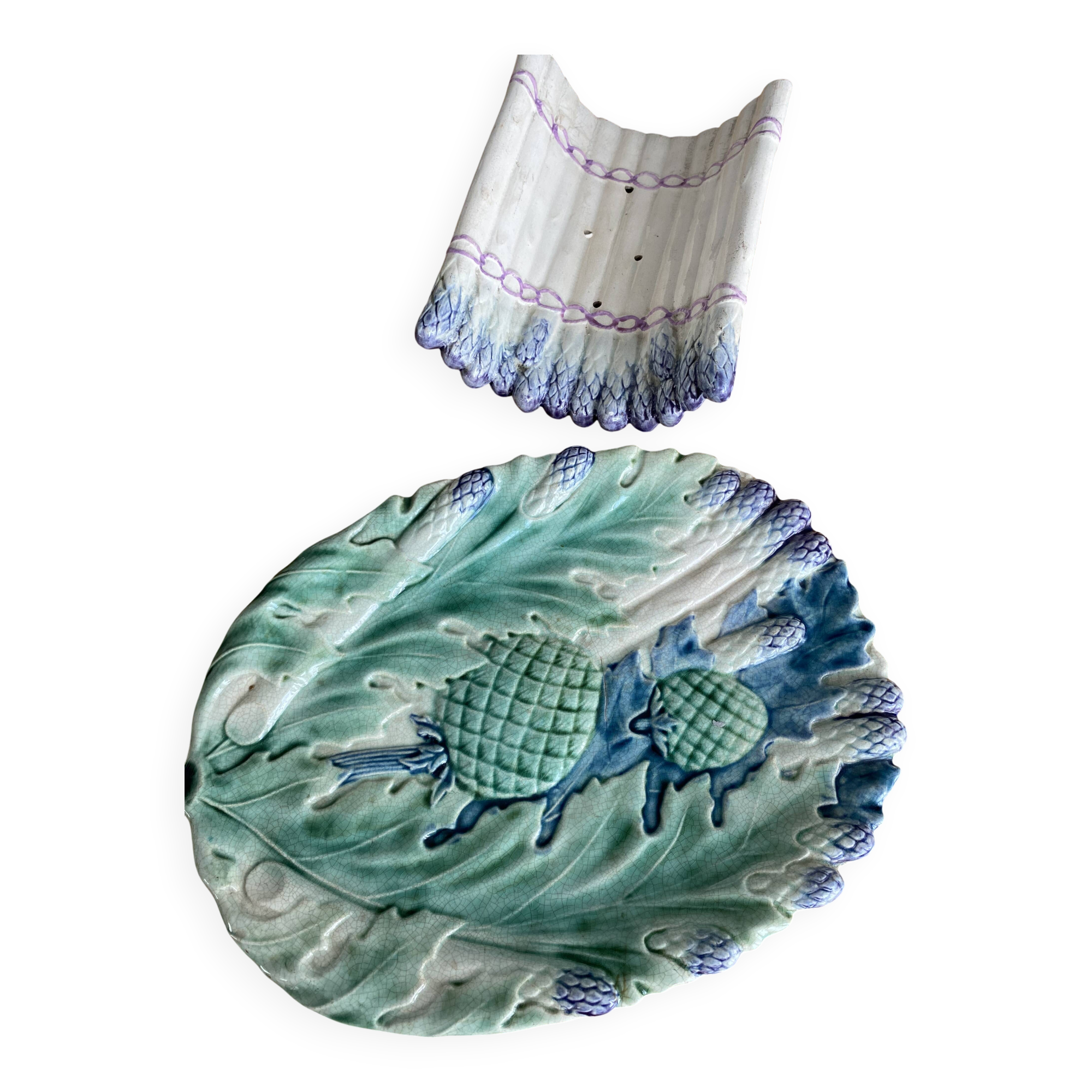 Asparagus dish with drainer