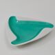 Slim turquoise porcelain ashtray from Augarten Vienna, mid-century, Austria, 1950s.