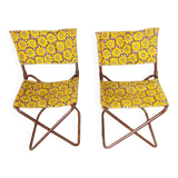 2 vintage folding camping chairs