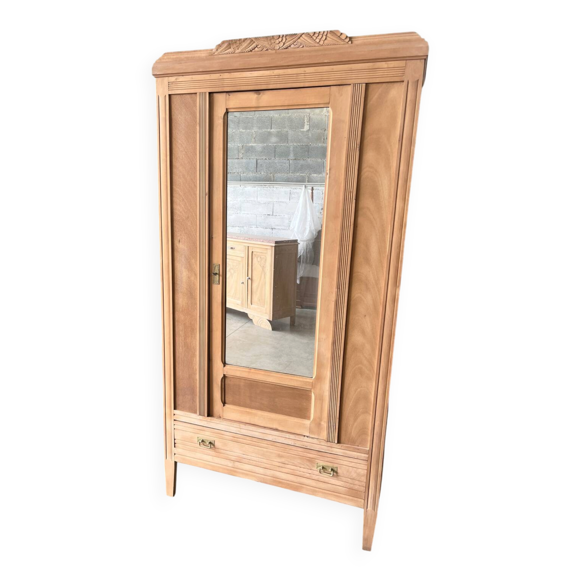 Parisian wardrobe in raw wood