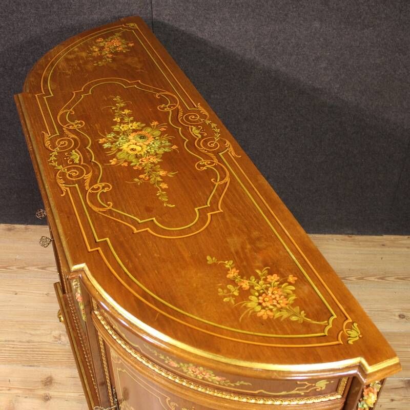 Buffet en bois peint et doré italien du 20e siècle