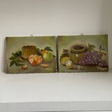 Set of 2 small still lifes