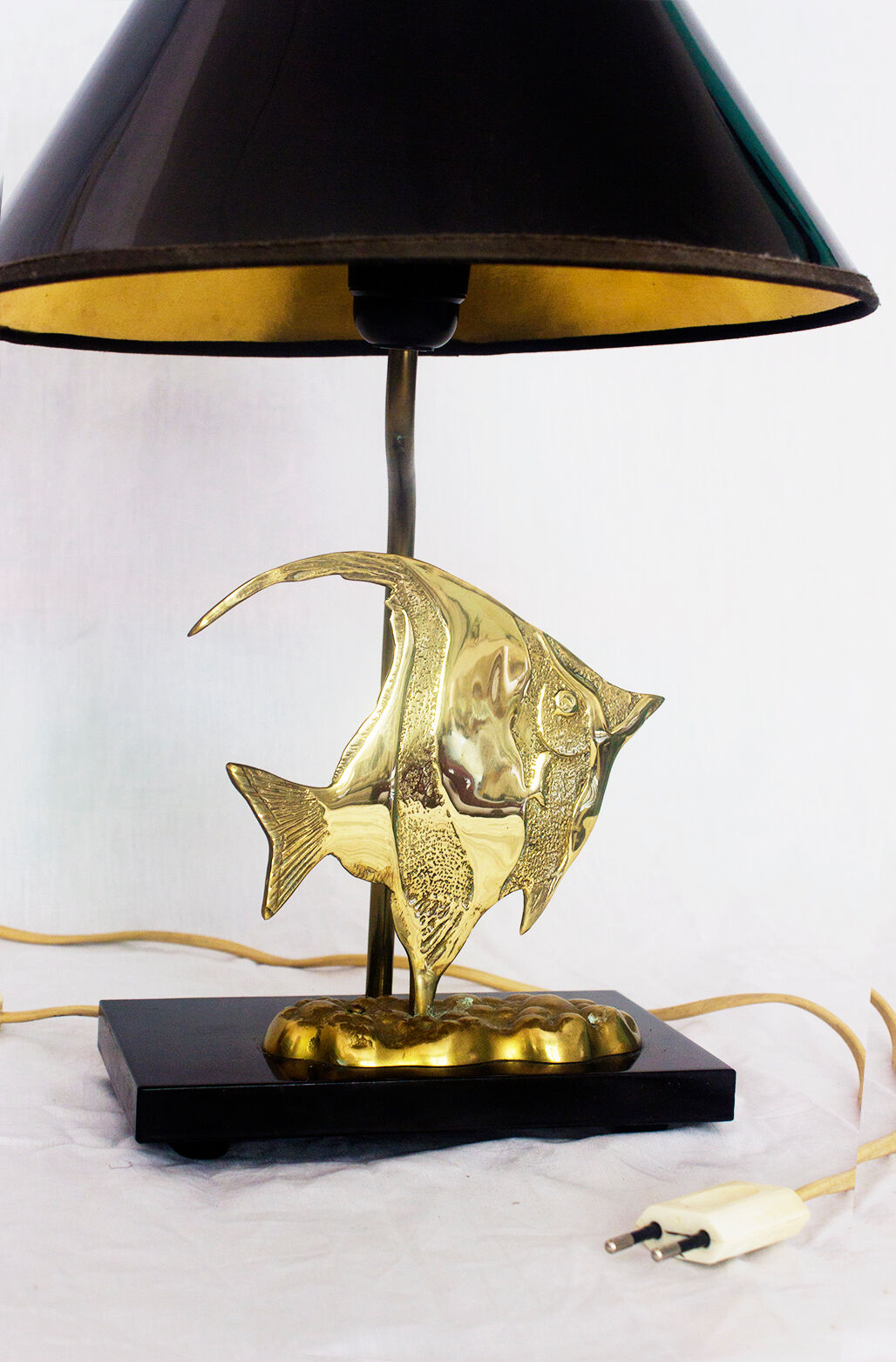 Deknudt Brass "Moon Fish" desk lamp 1970s