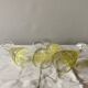 Lot de 4 verres - flûtes à champagne VMC Reims Arlequin - décor jaune