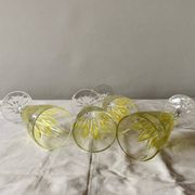Set of 4 glasses - VMC Reims Arlequin champagne flutes - yellow decor