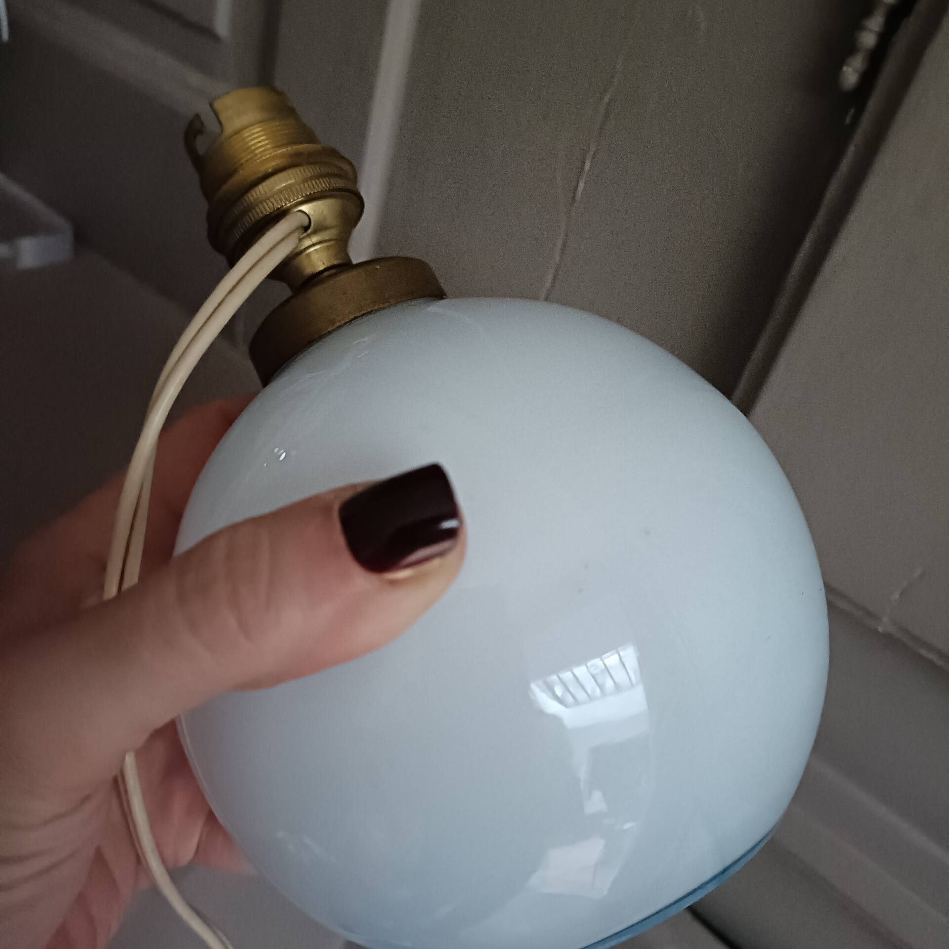 Opaline ball lamp Art Deco