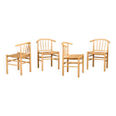 Erik Ole Jørgensen J151 Dining Chairs in beech and papercord for FDB Møbler