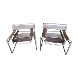 Pair of armchairs Wassily Gavina edition