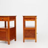 Pair of Art Deco Nightstands in wood, France 1940s