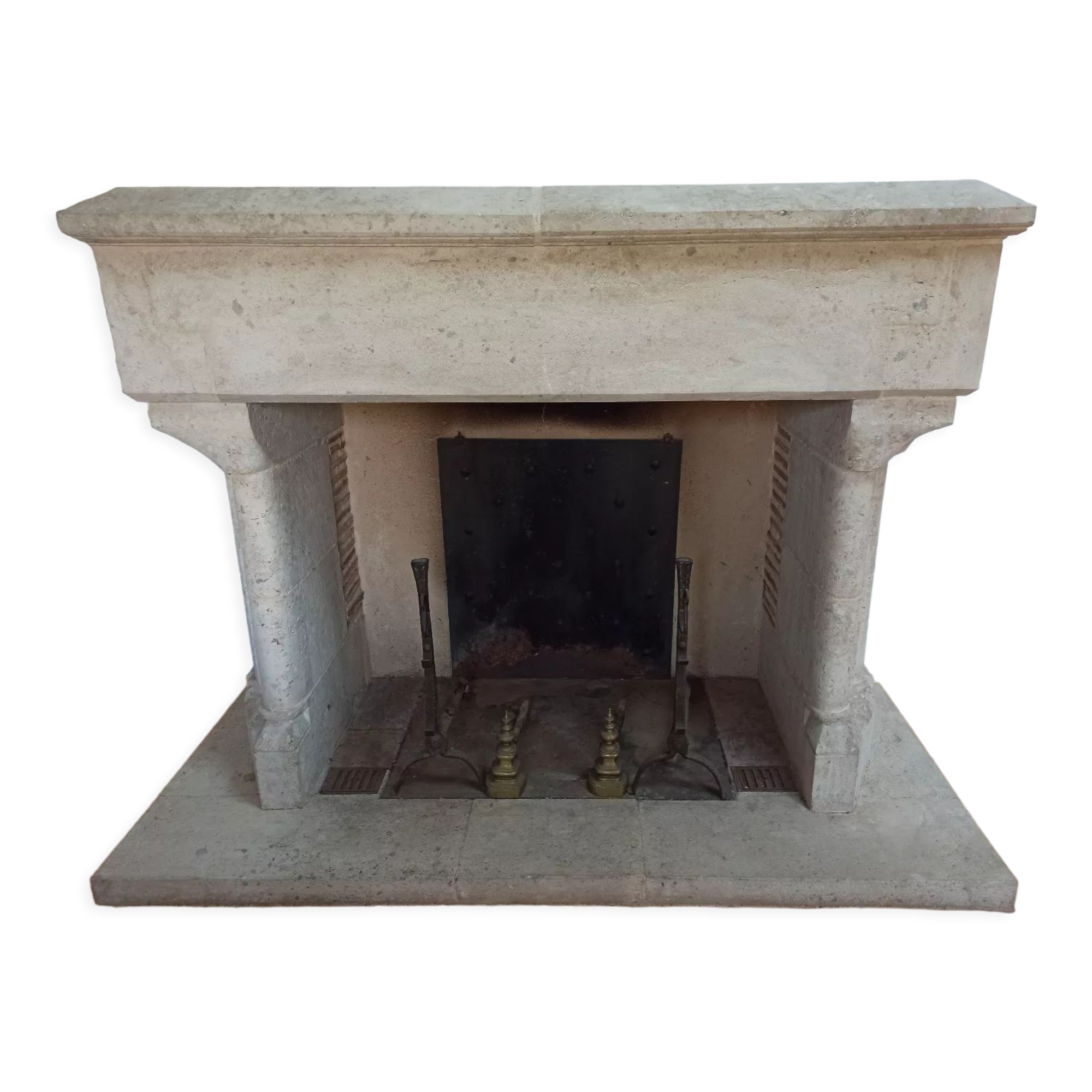 Stone fireplace