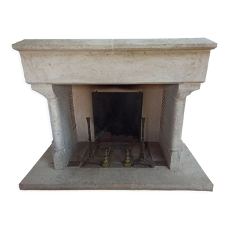 Stone fireplace