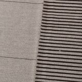 Tapis Kilim Moderne, Fait Main, Noir & Gris, Style Contemporain, 225x320 Cm