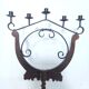 Floor candelabra in wrought iron and turned wood