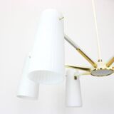 Large Italian glass chandelier, Stilnovo, 1950s